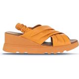 Bueno Shoes Turuncu Deri Kadın Dolgu Topuklu Sandalet 01WA0508 01WA0508