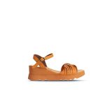 Bueno Shoes Turuncu Deri Kadın Dolgu Topuklu Sandalet 01wy8609