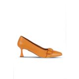 Bueno Shoes Turuncu Deri Kadın Topuklu Ayakkabı 01wa1305