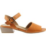 Bueno Shoes Turuncu Deri Kadın Topuklu Sandalet