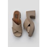 Bueno Shoes Vizon Deri Kadın Topuklu Terlik 01WY12201