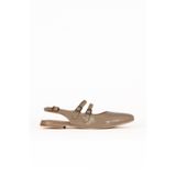 Bueno Shoes Vizon Rugan Deri Kadın Düz Sandalet 01we1101