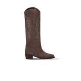 Bueno Shoes Vizon Süet Kadın Topuklu Çizme 01wf1004
