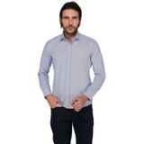 Buenza 3B8M0221D129 Mavi Ekose Uzun Kol Slim Fit Erkek Gömlek