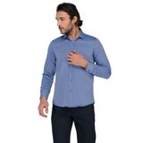 Buenza 3B8M0254D207 Mavi Düz Muz Uzun Kol Slim Fit Erkek Gömlek