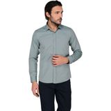 Buenza 3B8M0254D207 Yeşil Düz Muz Uzun Kol Slim Fit Erkek Gömlek