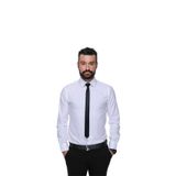 Buenza 41104 Beyaz Slim Fit Noktalı Erkek Gömlek