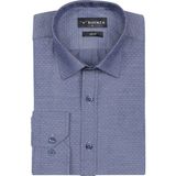 Buenza 41104 Lacivert Slim Fit Noktalı Erkek Gömlek