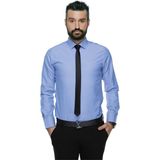 Buenza 41104 Mavi Slim Fit Noktalı Erkek Gömlek