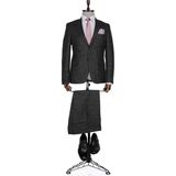Buenza Ekose Julien Slim Fit Siyah Erkek Takım Elbise - 58 - 6 Drop