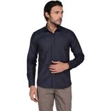 Buenza Saten Opal 41119 Uzun Kol Slim Fit Gömlek-Siyah