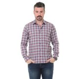 Buenza SRY 014 Bordo Soft Ekose Uzun Kol Erkek Gömlek