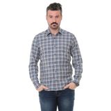 Buenza SRY 014 Kahverengi Soft Ekose Uzun Kol Erkek Gömlek