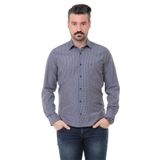 Buenza SRY 014 Lacivert Soft Ekose Uzun Kol Erkek Gömlek