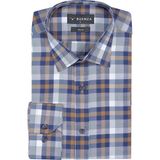 Buenza SRY 037 Kahverengi Ekose Slim Fit Uzun Kol Erkek Gömlek
