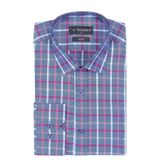 Buenza SRY 047 Kırmızı Soft Ekose Slim Fit Uzun Kol Erkek Gömlek