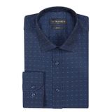 Buenza SRY 41110 Lacivert Slim Fit Uzun Kol Erkek Gömlek