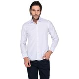 Buenza SRY 902 Beyaz Empirme Gold Uzun Kol Slim Fit Erkek Gömlek