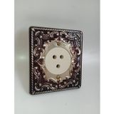 BUFER Sultan 1980’ler Vintage Telefon Prizi - Retro Antika Sıva Altı Telefon Prizi- Victorian Stil Altın Varaklı Dekoratif Konnektör
