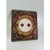 BUFER Sultan 1980’ler Vintage TV-Radyo Prizi - Antika Sıva Altı İkili Medya Girişi - Retro Victorian Stil Altın Varaklı Dekoratif Priz