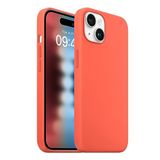 Buff iPhone 15 ile Uyumlu Rubber Fit Kılıf, Silikon Kılıf, İpeksi Dokunuş Hisli, Tam Koruyuculu Darbe Önleyici Kapak (Nektarin)