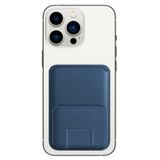 Buff iphone MagSafe Stand Deri Cüzdan Mavi