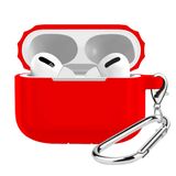 BUFF LABS Airpods Pro Uyumlu Rubber Silicone Case Kancalı Yumuşak Silikon Kılıf Airpods Pro 1 ve Pro 2 Uyumlu Kulaklık Kılıfı (Kırmızı)