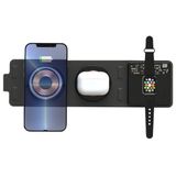 BUFF LABS BL36 5W 3in Manyetik Magsafe Uyumlu Katlanabilir Hızlı Kablosuz Şarj İstasyonu, Gri