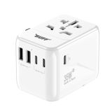 BUFF LABS BL80 Universal Seyehat Şarj Adaptörü 35W GAN Çoklu Priz Dönüştürücü (Beyaz)
