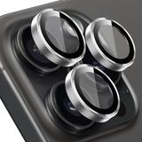 BUFF LABS Buff iPhone 15 Pro Max / 15 Pro Screen Protector 9H Safir Cam Kamera Metal Lens Koruyucu (Gümüş)
