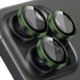 BUFF LABS Buff iPhone 15 Pro Max / 15 Pro Screen Protector 9H Safir Cam Kamera Metal Lens Koruyucu (Koyu Yeşil)