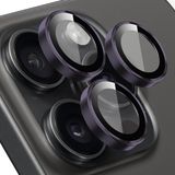 BUFF LABS Buff iPhone 15 Pro Max / 15 Pro Screen Protector 9H Safir Cam Kamera Metal Lens Koruyucu (Mor)