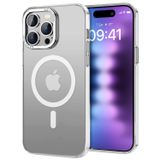 BUFF LABS Buff iPhone 15 Pro Max ile Uyumlu TaoFit Manyetik Yarı Saydam Metal Çerçeve Kılıf (Beyaz)