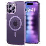 BUFF LABS Buff iPhone 15 Pro Max ile Uyumlu TaoFit Manyetik Yarı Saydam Metal Çerçeve Kılıf (Mor)