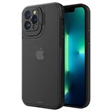 BUFF LABS iPhone 13 Pro Max Hybrid Corner Kılıf Lens Koruyucu Kamera Pencereli Standlı Kapak (Siyah)