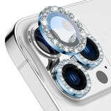 BUFF LABS iPhone 14 Pro / 14 Pro Max İle Uyumlu Diamond Series, Taşlı Kamera Lens Koruyucu (Mavi)