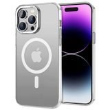 BUFF LABS iPhone 14 Pro Max TaoFit Manyetik Yarı Saydam Metal Çerçeve Kılıf (Beyaz)