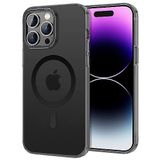 BUFF LABS iPhone 14 Pro Max TaoFit Manyetik Yarı Saydam Metal Çerçeve Kılıf (Siyah)