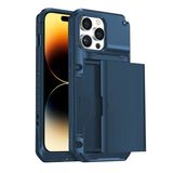 BUFF LABS iPhone 14 Pro Slide Armor Case Sürgülü Kart Hazneli Koruyucu Kılıf (Mavi)