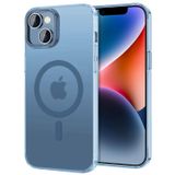 BUFF LABS iPhone 14 TaoFit Manyetik Yarı Saydam Metal Çerçeve Kılıf (Mavi)