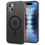 BUFF LABS iPhone 15 ile Uyumlu TaoFit Manyetik Yarı Saydam Metal Çerçeveli Kılıf (Siyah)