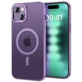 BUFF LABS iPhone 15 Plus ile Uyumlu TaoFit Manyetik Yarı Saydam Metal Çerçeve Kılıf (Mor)