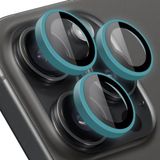 BUFF LABS iPhone 15 Pro Max / 15 Pro ile Uyumlu Renkli Neon Metal Lens Koruyucu (Sky Blue)