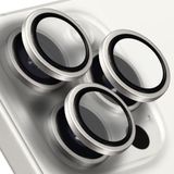 BUFF LABS iPhone 15 Pro Max / 15 Pro Uyumlu Titanyum Kamera Lens Koruyucu (Beyaz Titanyum)