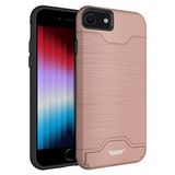 BUFF LABS iPhone SE 2022 / SE 2020/8 / 7 Slim Folder Kart Hazneli Cüzdan Kılıf (Rose Gold)