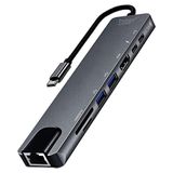 Buff Labs Type C USB 8 in 1 Hub Çoklayıcı Adaptör USB 3.0, HDMI, USB C, SD, Ethernet