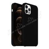 Buff Rubber Fit iPhone 12 Pro Max 6.7 inç Siyah Silikon Kılıf