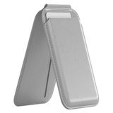 Buff WalletMag 2.0 iPhone için MagSafe Özellikli 4 Kartlı Katlanabilir Stantlı Manyetik Deri Cüzdan (Taş Gri)