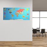 Buffer 118x56 cm Renkli Atlas Dünya Haritası Manyetik Yapıştırıcı Gerektirmeyen Duvar Stickerı