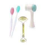 Buffer 2 Adet Peeling Etkili Dudak Fırçası + Cilt Yüz Temizleme Fırçası + Çift Taraflı Yeşim Taşı